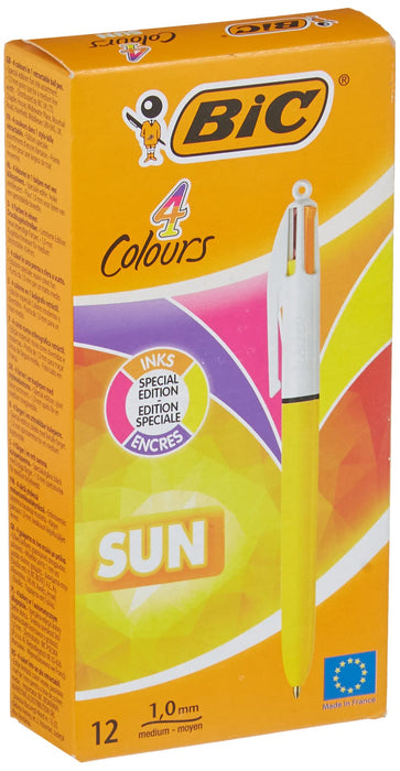 Bic Bolígrafos de 4 colores, caja de 12 unidades