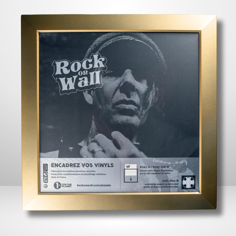 Rock on Wall - Vinyl record frame - Easy open/close - Gold - Integrated hanging notch - Made in France