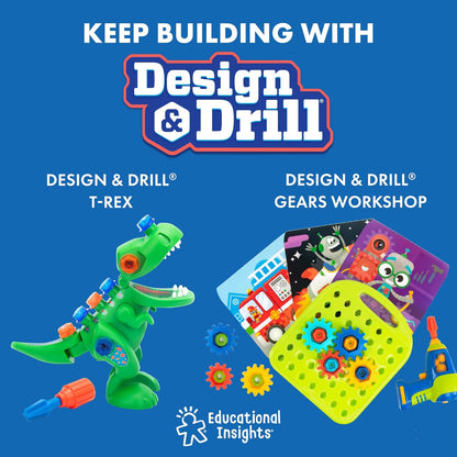 Learning Resources Resources-4178, tiburón Design & Drill, Juguetes niñas de 3 años, Habilidades motoras Finas, construcción y edificación para educación Infantil, Multicolor, M (EI-4178