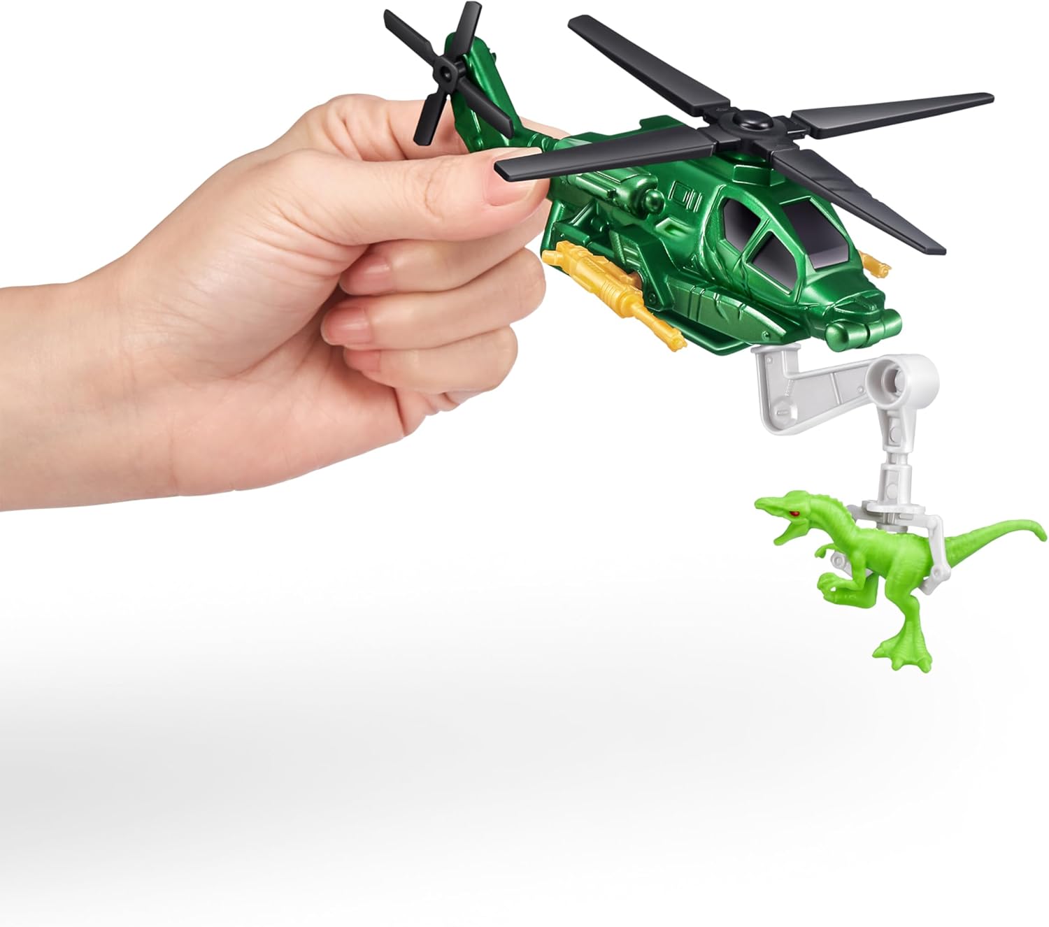 ROBO ALIVE Dino Escape, Series 1, Dinosaur and Helicopter Playset, Battery-Powered Robotic Light Up Toy, (T-Rex
