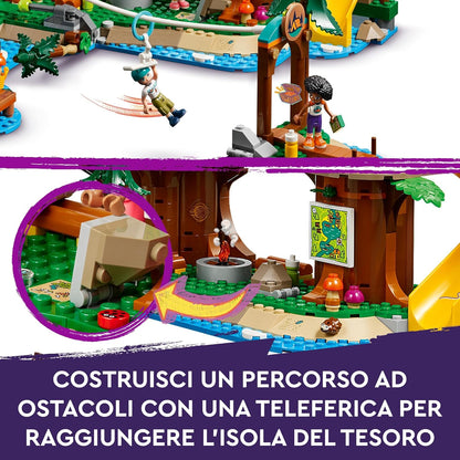 LEGO Friends Adventure Camp Tree House Camping Playset Toy for 8 Plus Year Old Girls and Boys, Building Set, 5 Mini-Dolls and 5 Animal Figures, Birthday Gift Idea for Kids 42631