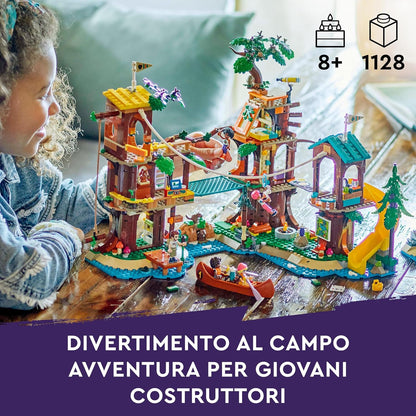 LEGO Friends Adventure Camp Tree House Camping Playset Toy for 8 Plus Year Old Girls and Boys, Building Set, 5 Mini-Dolls and 5 Animal Figures, Birthday Gift Idea for Kids 42631