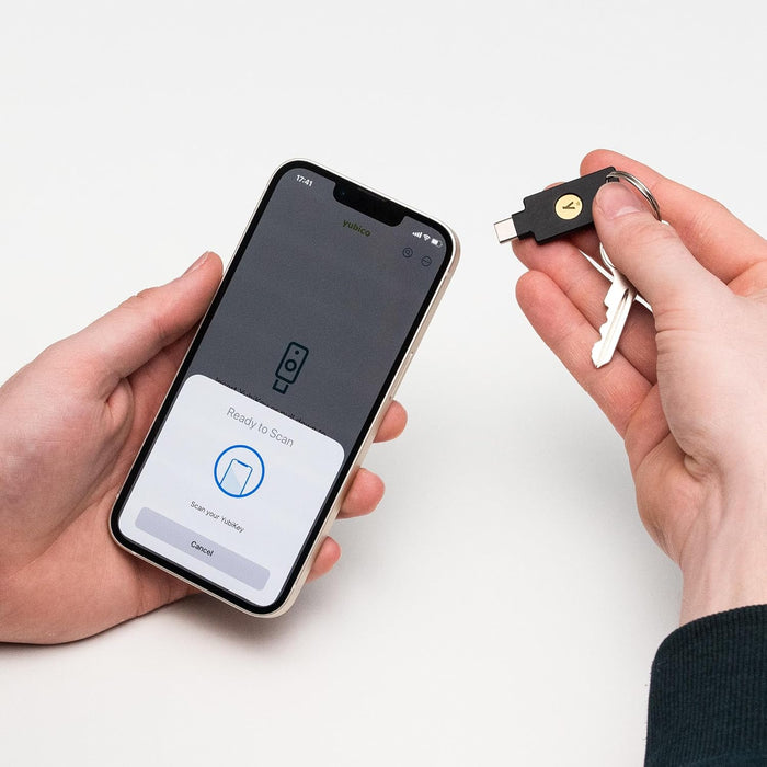 Yubico - Security Key C NFC - Schwarz - Sicherheitsschlüssel für Zwei-Faktor-Authentifizierung (2FA), Anschluss über USB-C und NFC - FIDO-zertifiziert