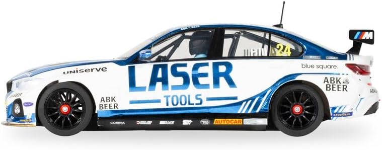 Scalextric Cars - C4526 BMW 330e NGTC - Laser Tools - Jake Hill 2023 - Toy Slot Car for use Race Tracks or Set - Small Kids Gift Ideas for Boy/Girl Ages 3 Accessories