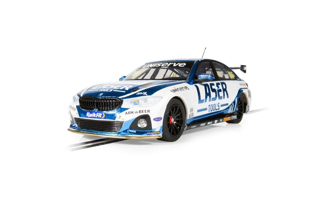 Scalextric Cars - C4526 BMW 330e NGTC - Laser Tools - Jake Hill 2023 - Toy Slot Car for use Race Tracks or Set - Small Kids Gift Ideas for Boy/Girl Ages 3 Accessories