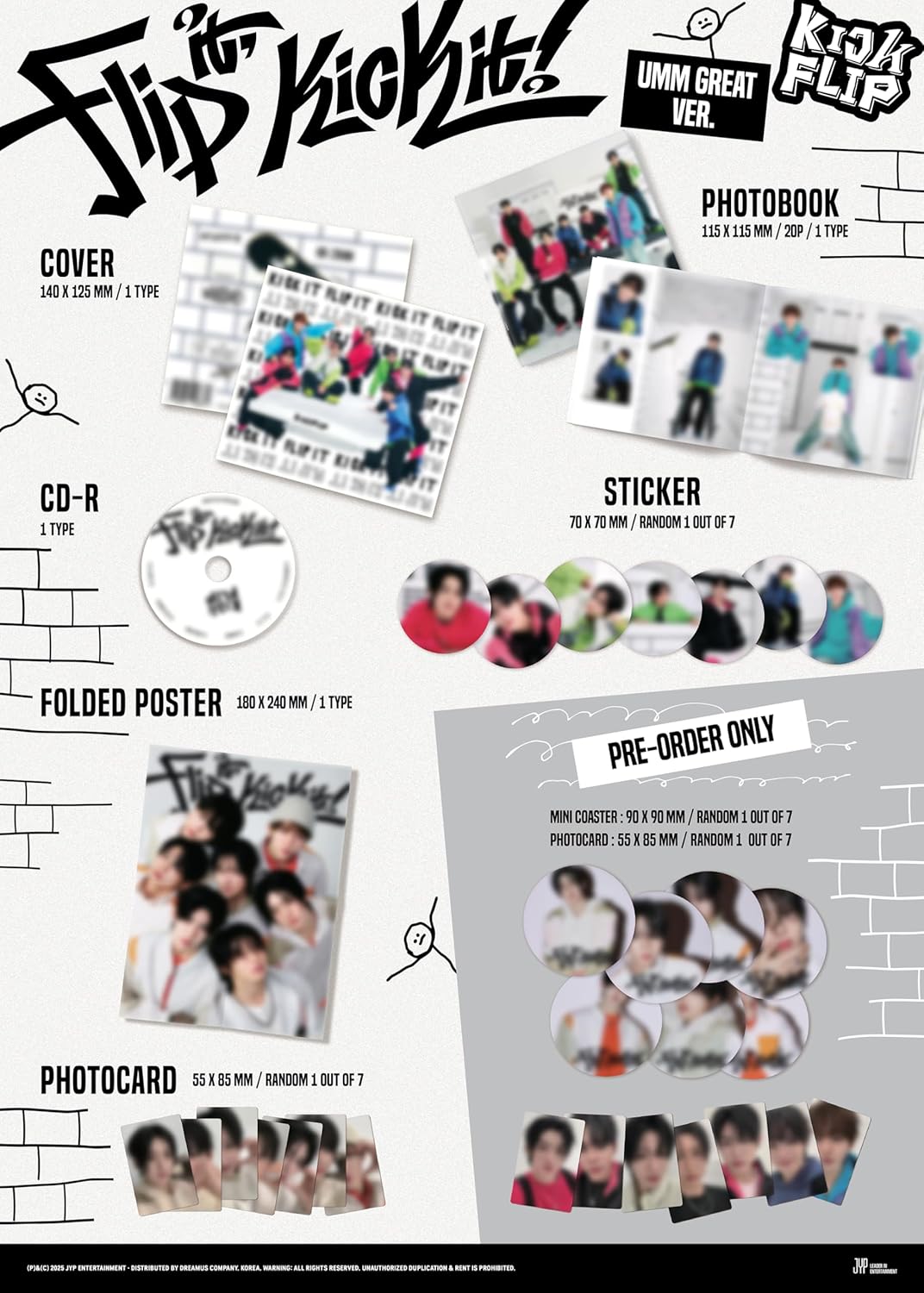 Flip It, Kick It! - Umm Great Version - incl. 20pg Photobook, Sticker, Folded Poster + Photocard