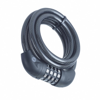 Yale Cavo di sicurezza con combinazione Serie Essential YCC0/10/180/2 lunghezza cavo 1800mm, Acciaio Intrecciato, Codice a 4 cifre, Testato con spray salino per 96 ore, Supporto per bici