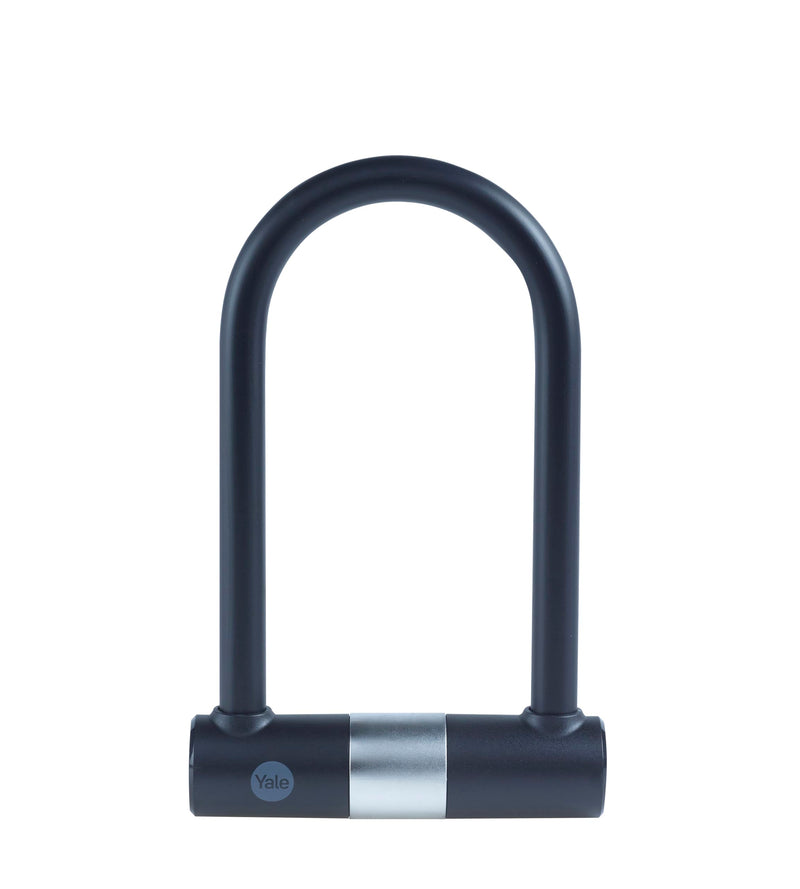 Yale Lucchetto di sicurezza a U con chiave Serie Essential YUL0/18/192/2 lunghezza 250mm, Acciaio Indurito, Incluse 2 Chiavi, Testato con spray salino per 96 Ore, Supporto per Bici