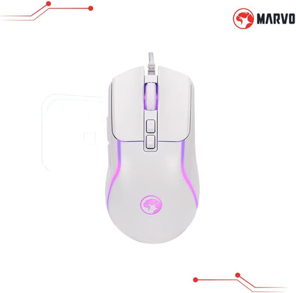 Marvo Scorpion M292 WH CAPO wired Gaming Mouse 7 colors lighting 8000 DPI - White