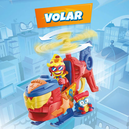 SUPERTHINGS - Pizzacopter. The SuperThings Helicopter with Pizza Disc Launcher. Includes 1 Exclusive Kazoom Kid And 1 Exclusive SuperThing