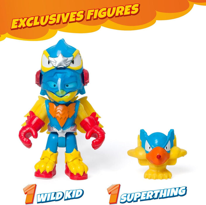 SUPERTHINGS – Wild Eagle, Avión águila de los SuperThings. Incluye 1 Wild Kid y 1 Wild SuperThing héroe exclusivos. Disparador y gatillo para Abrir el Pico del avión águila y capturar a los Villanos