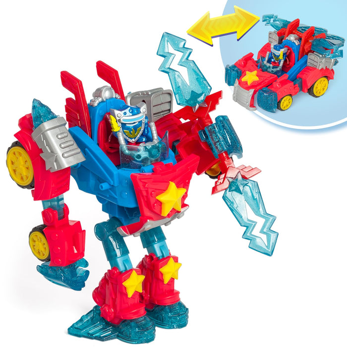 SUPERTHINGS Turbo Warrior Power – Transformable robot hero, the robot transforms into a car, includes 1 Turbo Warrior, 1 accessory and 1 SuperThing