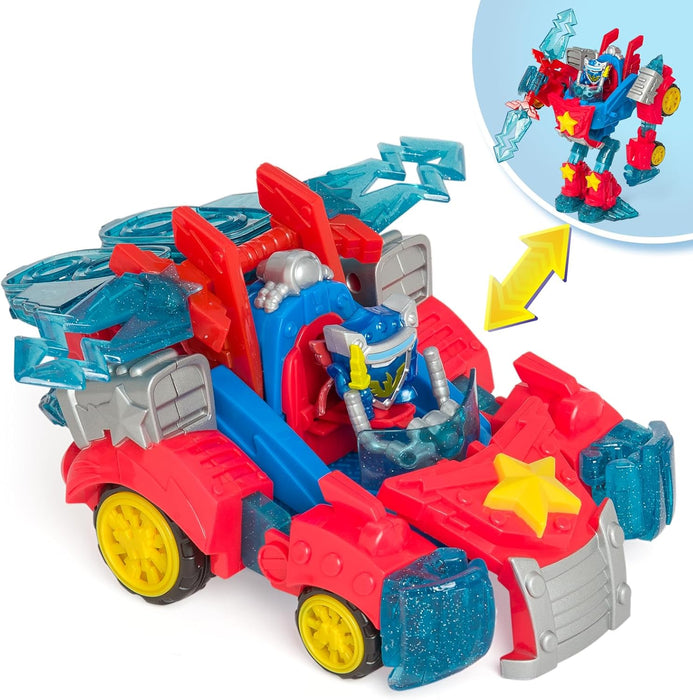 SUPERTHINGS Turbo Warrior Power – Transformable robot hero, the robot transforms into a car, includes 1 Turbo Warrior, 1 accessory and 1 SuperThing