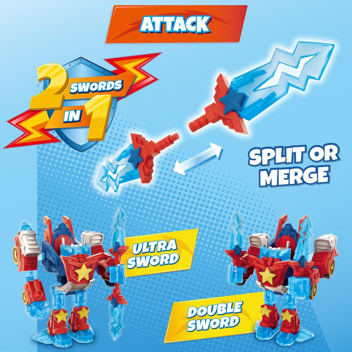 SUPERTHINGS Turbo Warrior Power – Transformable robot hero, the robot transforms into a car, includes 1 Turbo Warrior, 1 accessory and 1 SuperThing