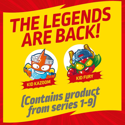 SUPERTHINGS LEGENDS - Super Vehicles 4 Pack. Assorted pack of the most legendary SuperThings characters. Includes 5 SuperThings and 4 vehicles. Contains products from series 1-9