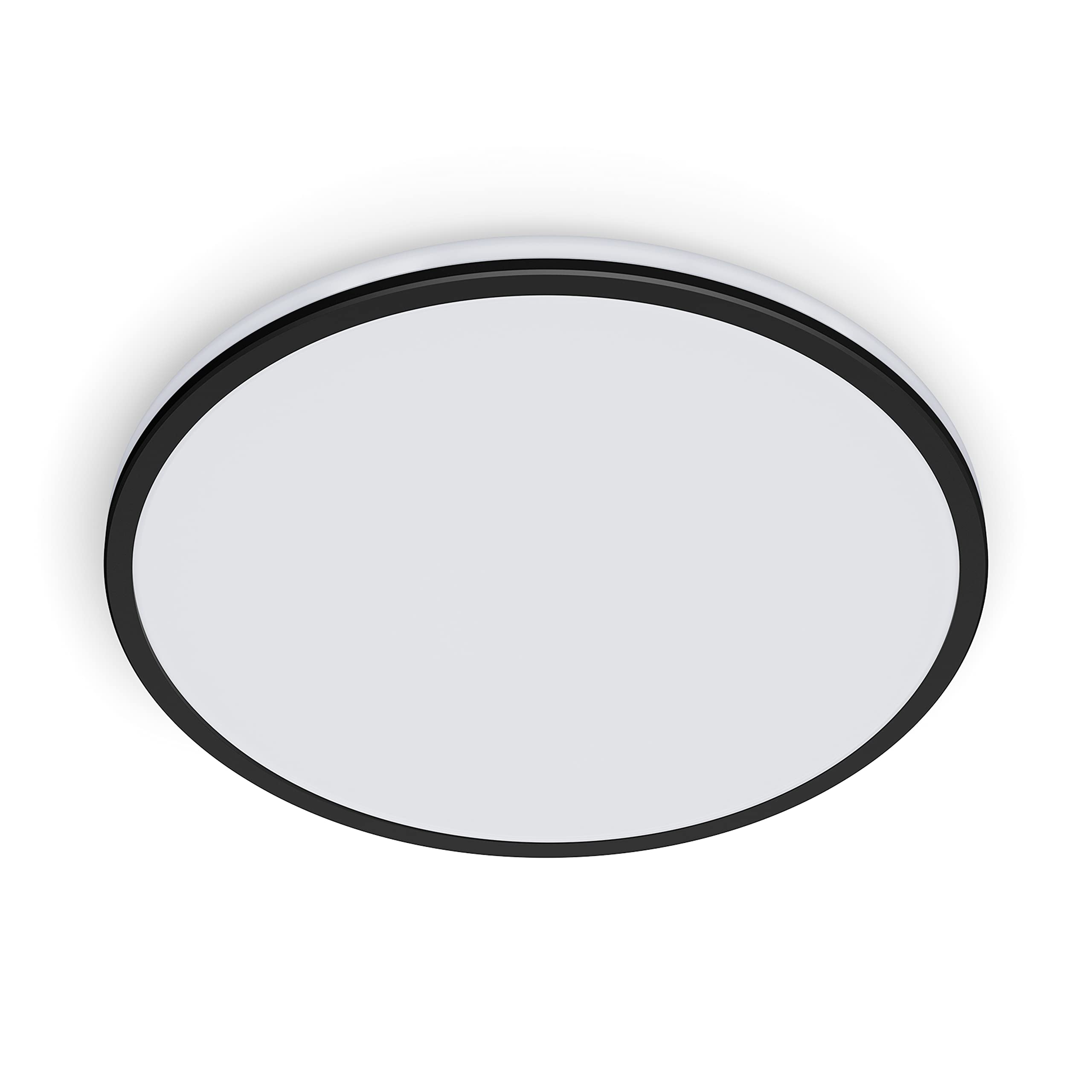 This sleek slim white ceiling light is designed to compliment any ceiling. The clean round lines of the main light are accented wi