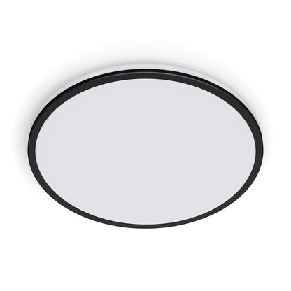 This sleek slim white ceiling light is designed to compliment any ceiling. The clean round lines of the main light are accented wi