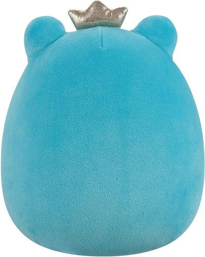 Squishmallows Original 7.5-Inch Ludwig the Teal Frog With Hearts and Crown Valentines Plush
