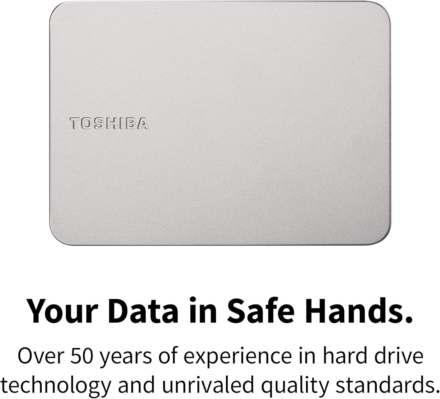 Toshiba Canvio Flex 4TB – Portable 2.5’’ External Hard Drive (HDD) for Mac, Windows PC, Smartphone and Tablet Use, Compatible with Most USB-C and USB-A Devices, Warm Silver (HDTX240ESCCA)
