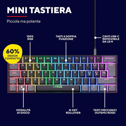 Gxt867 Acira 60% Mini Gaming Keyboa
