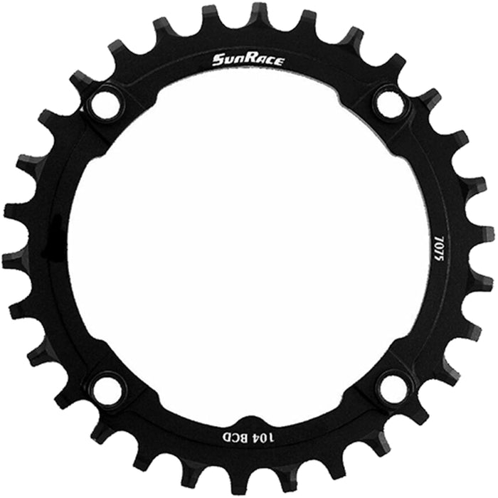 SunRace CRMX04 Alloy 104BCD Narrow-Wide Chainring in Black - 34T [Black]