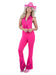 Pink Glamorous Cowgirl Costume, Jumpsuit with Attached Belt