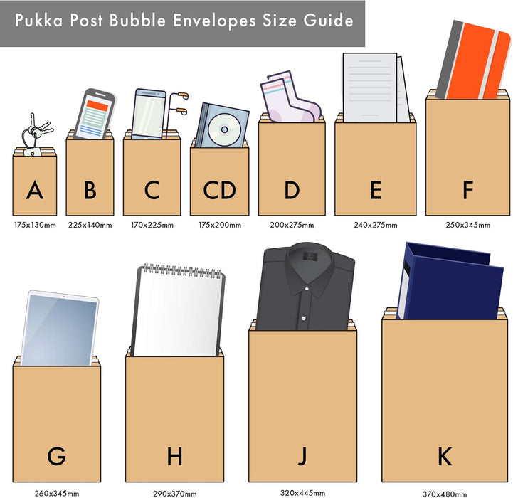 Pukka Post & Packaging Bubble Lined Envelopes Gold Peel and Seal Size A 120mmx175mm (Pack 10)