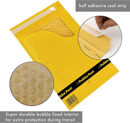 Box of 10 size D Featherpost Gold Bubble Padded Envelope