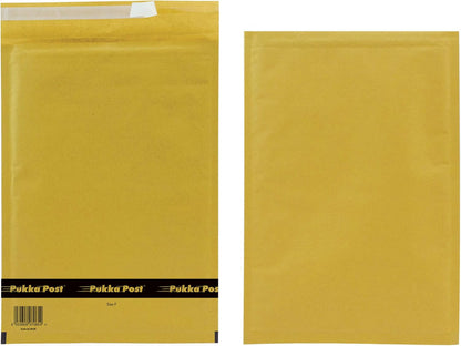 Pukka Post & Packaging Lot de 10 enveloppes à bulles rembourrées auto-adhésives légères pour une expédition sûre et sécurisée Résistant aux chocs et aux perforations 250 x 345 mm Taille F Doré