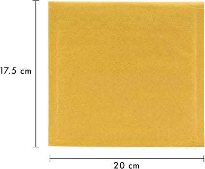 PUKKA POST & PACKAGING Bubble Lined Envelopes - Pack of 10 Self Seal Padded Lightweight Mailers for Safe and Secure Shipping - Impact & Puncture Resistant for Protection - 175 x 200 mm, Size CD - Gold