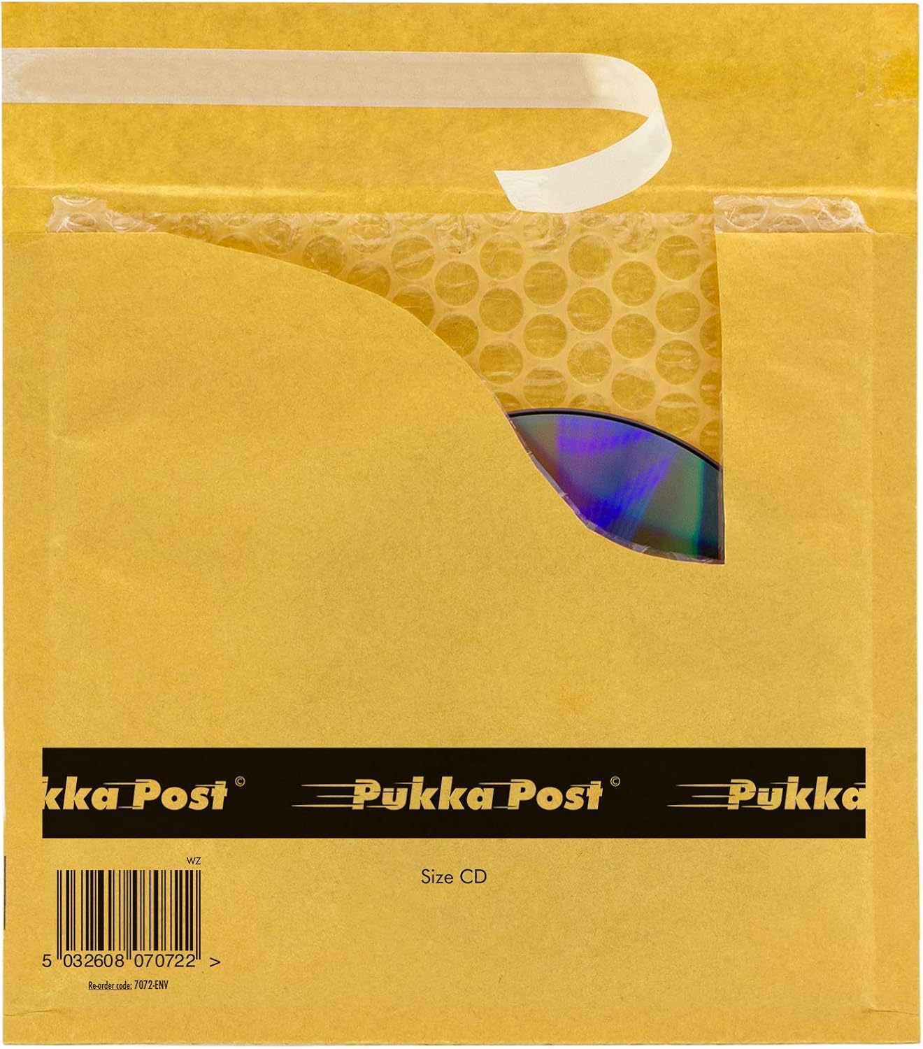 PUKKA POST & PACKAGING Bubble Lined Envelopes - Pack of 10 Self Seal Padded Lightweight Mailers for Safe and Secure Shipping - Impact & Puncture Resistant for Protection - 175 x 200 mm, Size CD - Gold