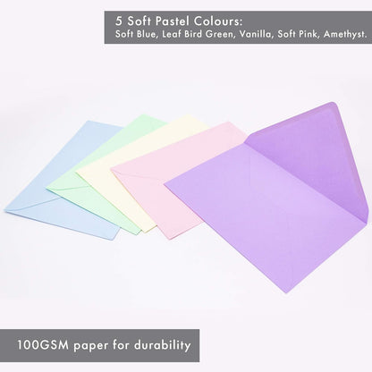 Pukka Pad, Pukka Post & Packaging Gummed Envelopes - Pack of 25, Ready-to-Seal, Durable 100GSM Postal Envelopes for Letters, Invitations, and Other Mail - 229 x 162 mm, Size C5, Pastels