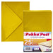 Pukka Pad, Pukka Post & Packaging Gummed Envelopes - Pack of 25, Ready-to-Seal, Durable 100GSM Postal Envelopes for Letters, Invitations, and Other Mail - 114 x 162mm, Size C6, Gold