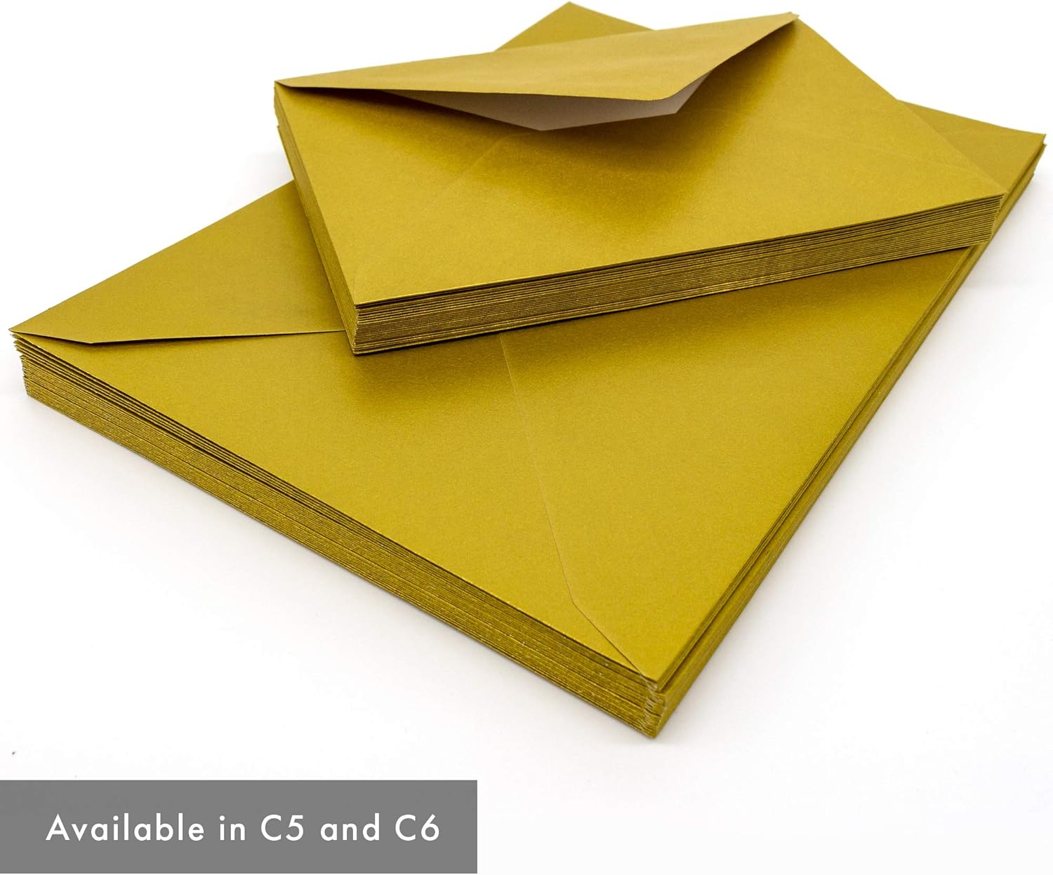 Pukka Pad, Pukka Post & Packaging Gummed Envelopes - Pack of 25, Ready-to-Seal, Durable 100GSM Postal Envelopes for Letters, Invitations, and Other Mail - 229 x 162 mm, Size C5, Gold