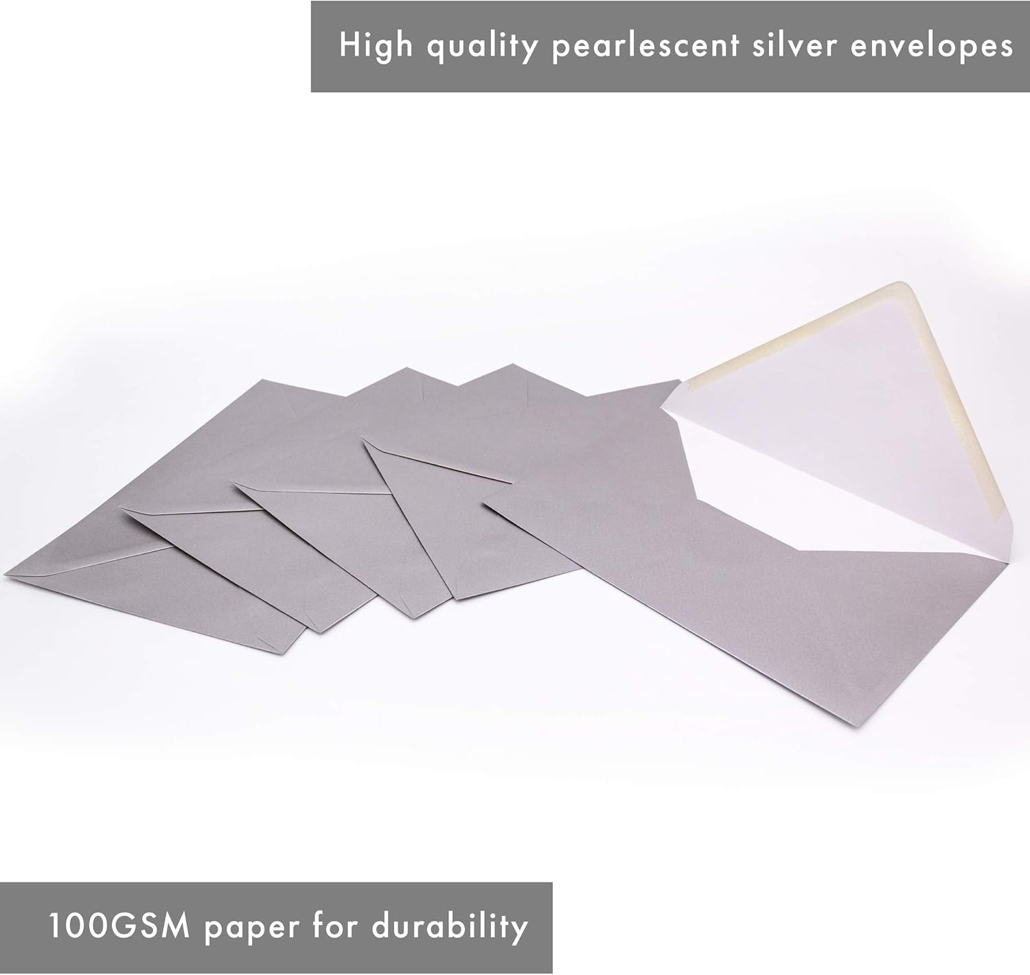 Pukka Pad, Pukka Post & Packaging Gummed Envelopes - Pack of 25, Ready-to-Seal, Durable 100GSM Postal Envelopes for Letters, Invitations, and Other Mail - 114 x 162mm, Size C6, Silver