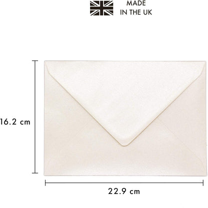 Pukka Pad, Pukka Post & Packaging Gummed Envelopes - Pack of 25, Ready-to-Seal, Durable 100GSM Postal Envelopes for Letters, Invitations, and Other Mail - 229 x 162 mm, Size C5, Fresh White