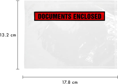 Pukka Pad A6 Documents Enclosed Printed Wallets 10 Pack - Transparent Document Envelopes for Packing Slips and Shipment Information on Parcels - Strong, Tamper-Proof Polythene - 175mm x 132mm