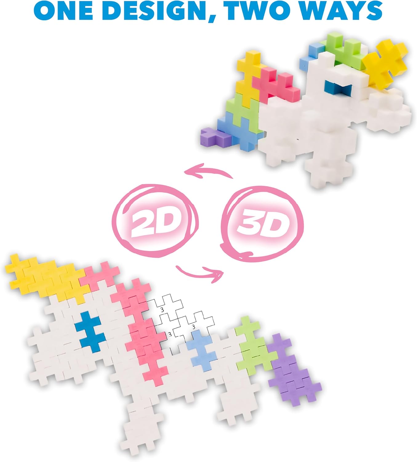 PLUS PLUS Travel Toys - Building Blocks Puzzle Play, Ideal Train, Car, or Plane Activities for Kids, 12 Pages with 125 Pieces in Attached Storage, Girls and Boys Toys Age 5 Plus
