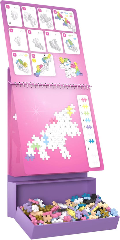PLUS PLUS Travel Toys - Building Blocks Puzzle Play, Ideal Train, Car, or Plane Activities for Kids, 12 Pages with 125 Pieces in Attached Storage, Girls and Boys Toys Age 5 Plus