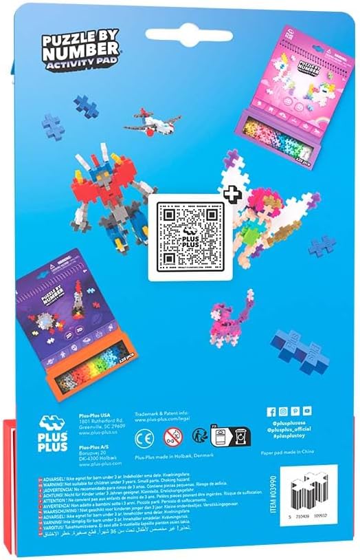 Plus Plus Travel Toys - Building Blocks Puzzle Play, Ideal Train, Car, or Plane Activities for Kids, 12 Pages with 125 Pieces in Attached Storage, Girls and Boys Toys Age 5 Plus