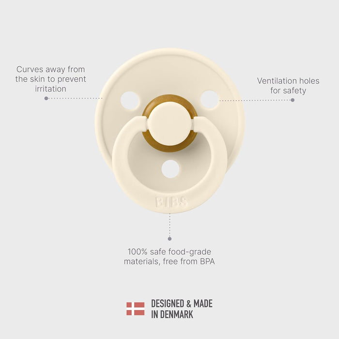 BIBS Colour Speen verpakking van 2 stuks. BPA-vrij, Ronde speen. Natuurlijk rubberlatex, Maat 2 (6-18 maanden), Sage/Hunter Green Maat 2 (6-18 maanden) Sage / Hunter Green
