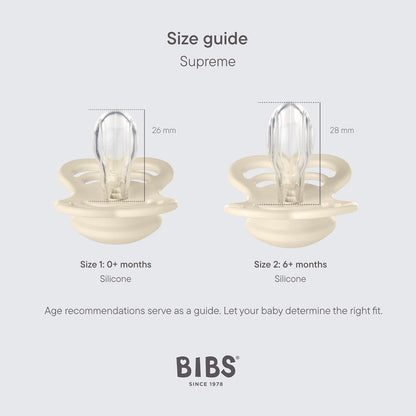 BIBS Supreme Speen verpakking van 2 stuks. BPA-vrij, Symmetrische speen. Siliconen, Maat 2 (6-18 maanden), Sage/Hunter Green