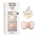 BIBS Couture Speen verpakking van 2 stuks. BPA-vrij, Anatomische speen. Siliconen, Maat 2 (6-18 maanden), Ivory/Blush