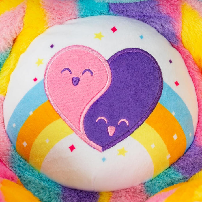 Basic Fun Care Bears 60cm Jumbo Plush Friends Forever Bear – Eco-Friendly, Soft & Sustainable Materials, Vibrant Striped Design, Unique Belly Badge, Perfect for Kids & Collectors 4+