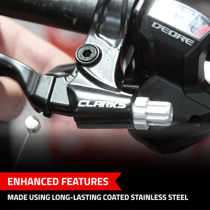 Clarks Stainless Steel Brake and Gear Cable Kit - Black, Universal Brake & Gear Wires with Standard Outer Casings for Mountain Bikes (MTB), Hybrid & Road Bikes