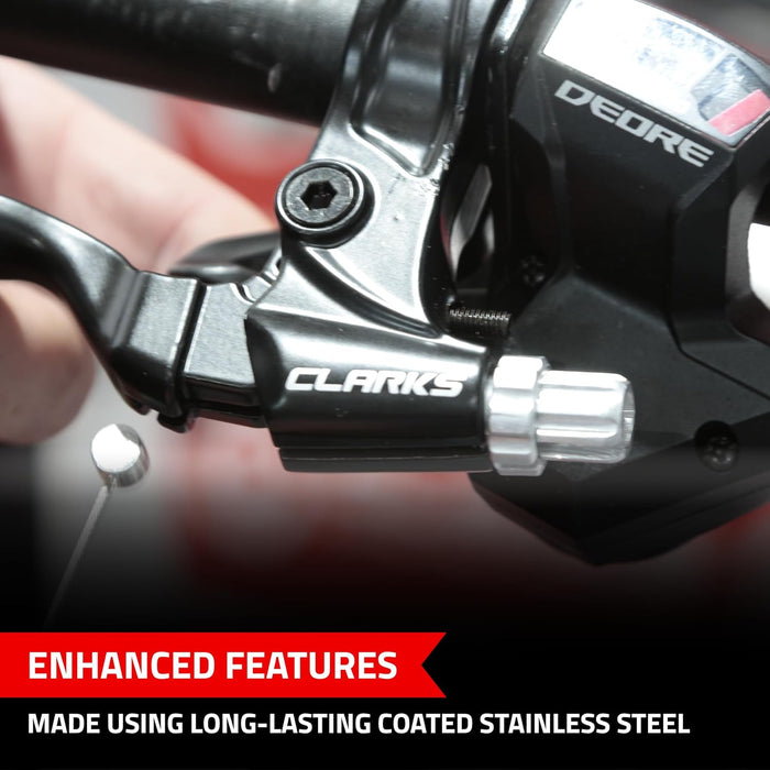 Clarks Stainless Steel Brake and Gear Cable Kit - Black, Universal Brake & Gear Wires with Standard Outer Casings for Mountain Bikes (MTB), Hybrid & Road Bikes