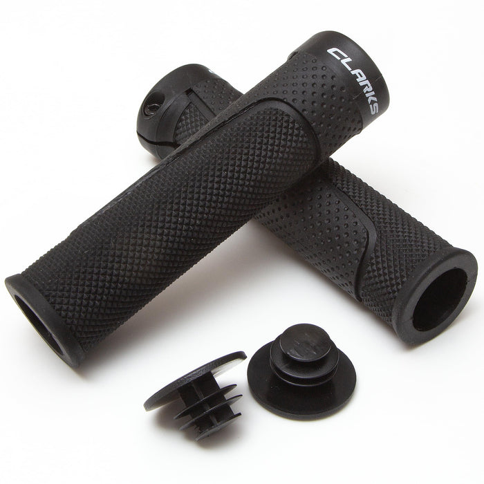 Clarks Cycle Systems CE-324 Ergonomic Lock-On/Open End Grip Grips, Black, 130mm