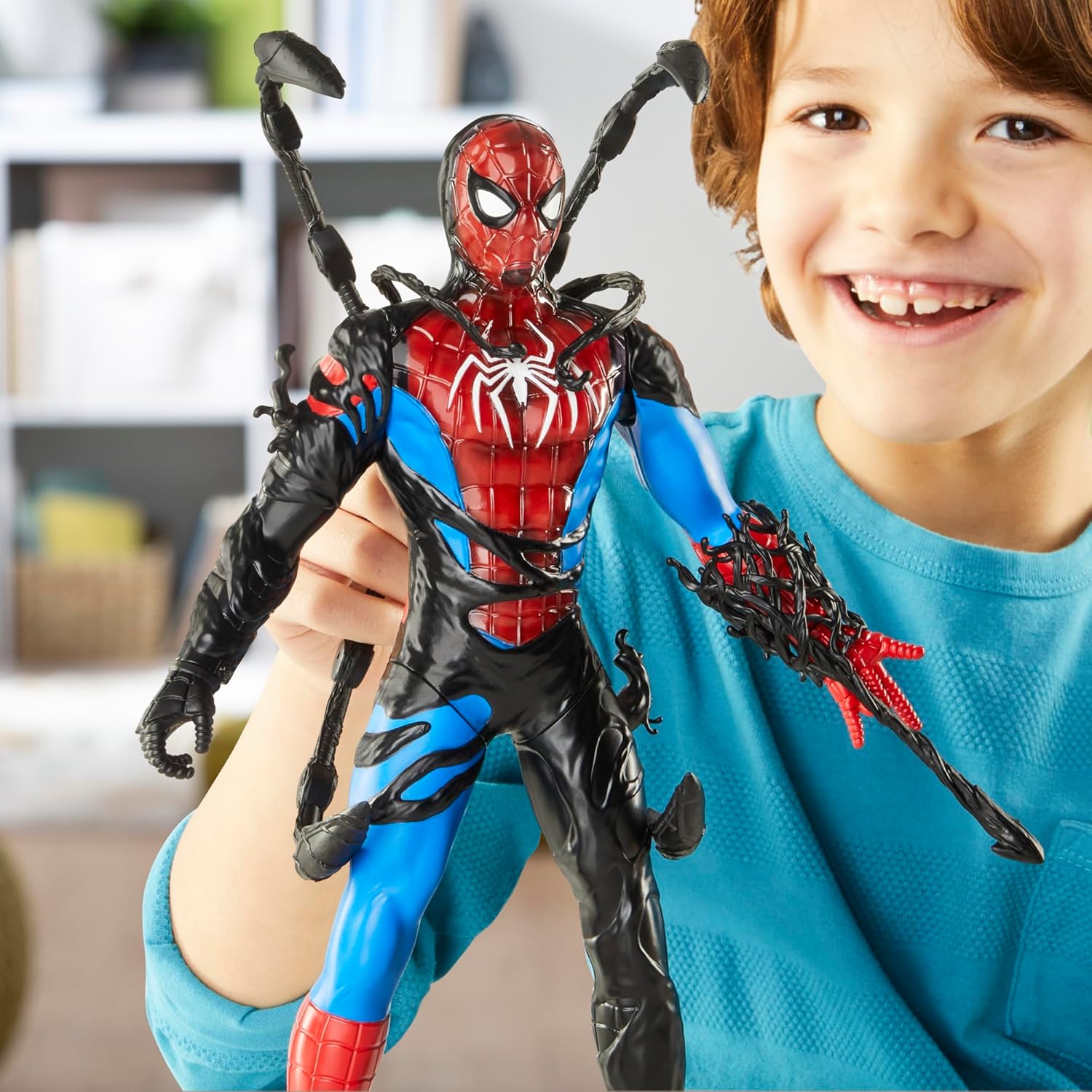 Marvel Spider-Man VenomVersus Spider-Man Liquid Shifter Action Figure with Accessories, Black