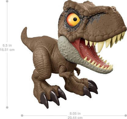 Mattel Jurassic World Roar Command Tyrannosaurus Rex Dinosaur Figure Toy, Record and Play Dino Speak T-Rex, Tail-Activated Attack & Roar
