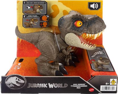 Mattel Jurassic World Roar Command Tyrannosaurus Rex Dinosaur Figure Toy, Record and Play Dino Speak T-Rex, Tail-Activated Attack & Roar